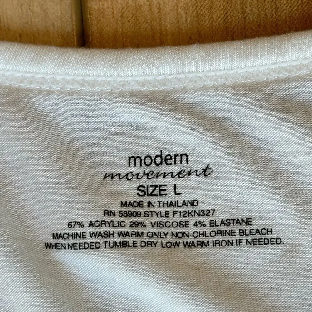 Modern Movement Lightweight Long Sleeve Tee Ivory/Cream Size Large